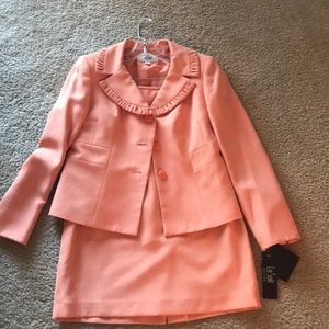 Peach skirt suit